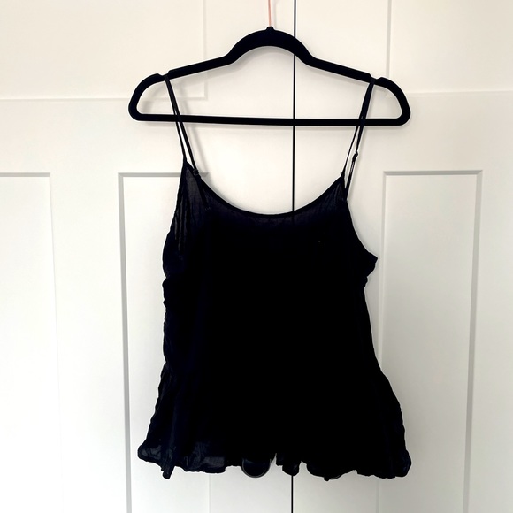 Black Old Navy peplum tank - Picture 3 of 3
